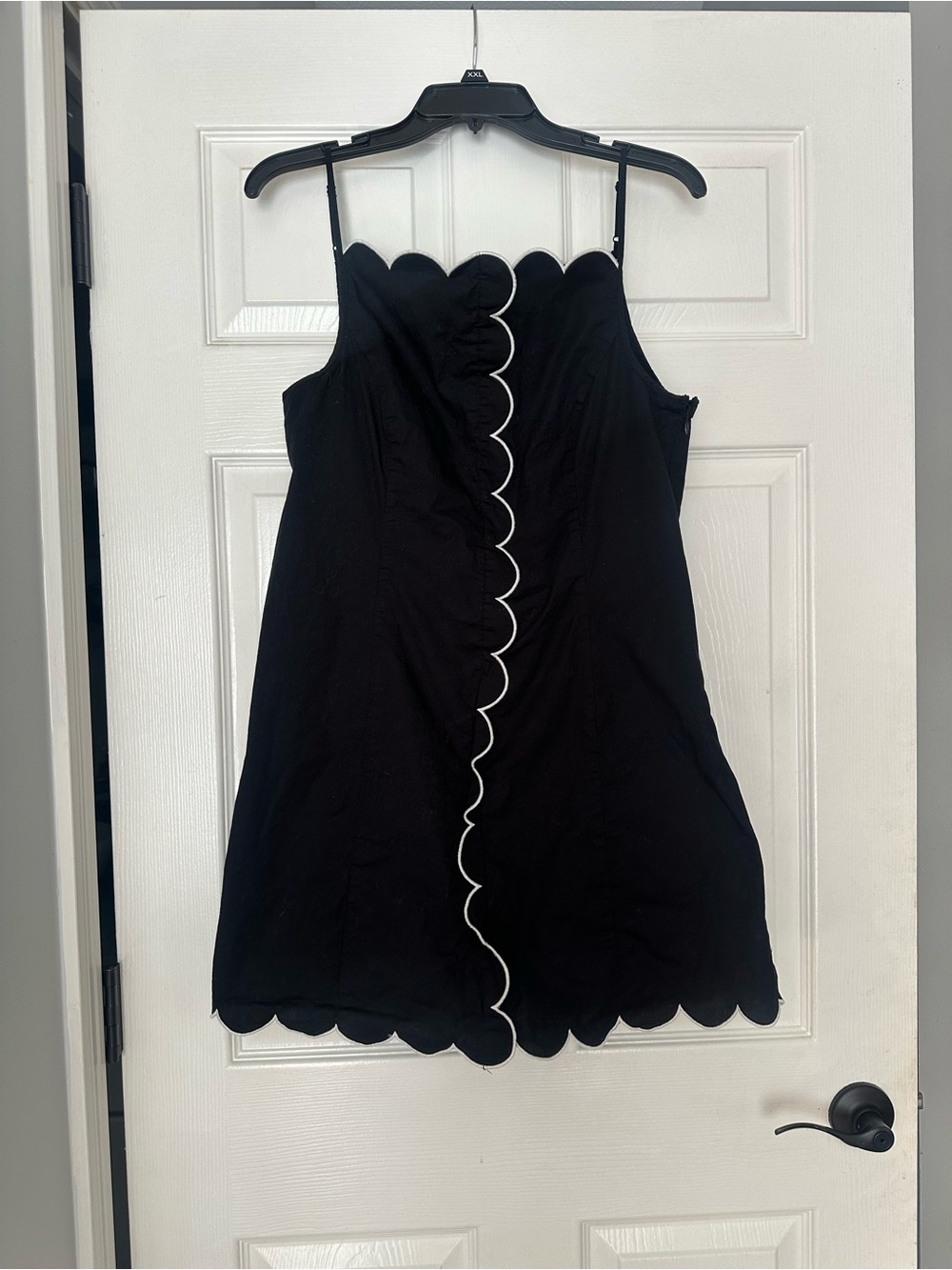 Women’s Black Scallop-Trim Dress